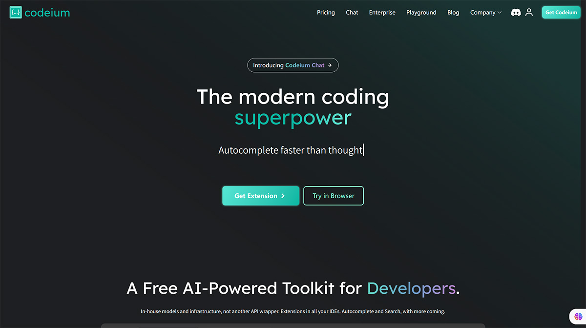 當(dāng)下較為主流的12個(gè)AI編碼助手(圖2) Codeium.jpg