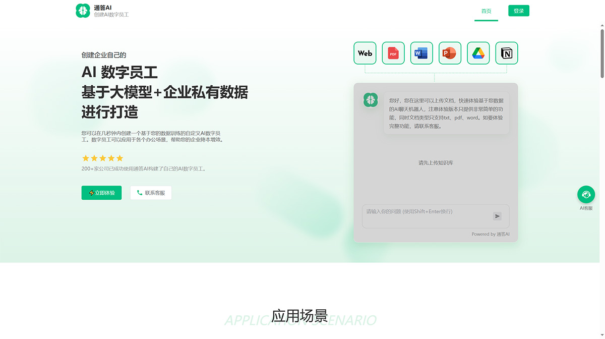 通答AI(圖1) 通答AI-為企業(yè)創(chuàng)建AI數(shù)字員工---www.tongdaai.jpg