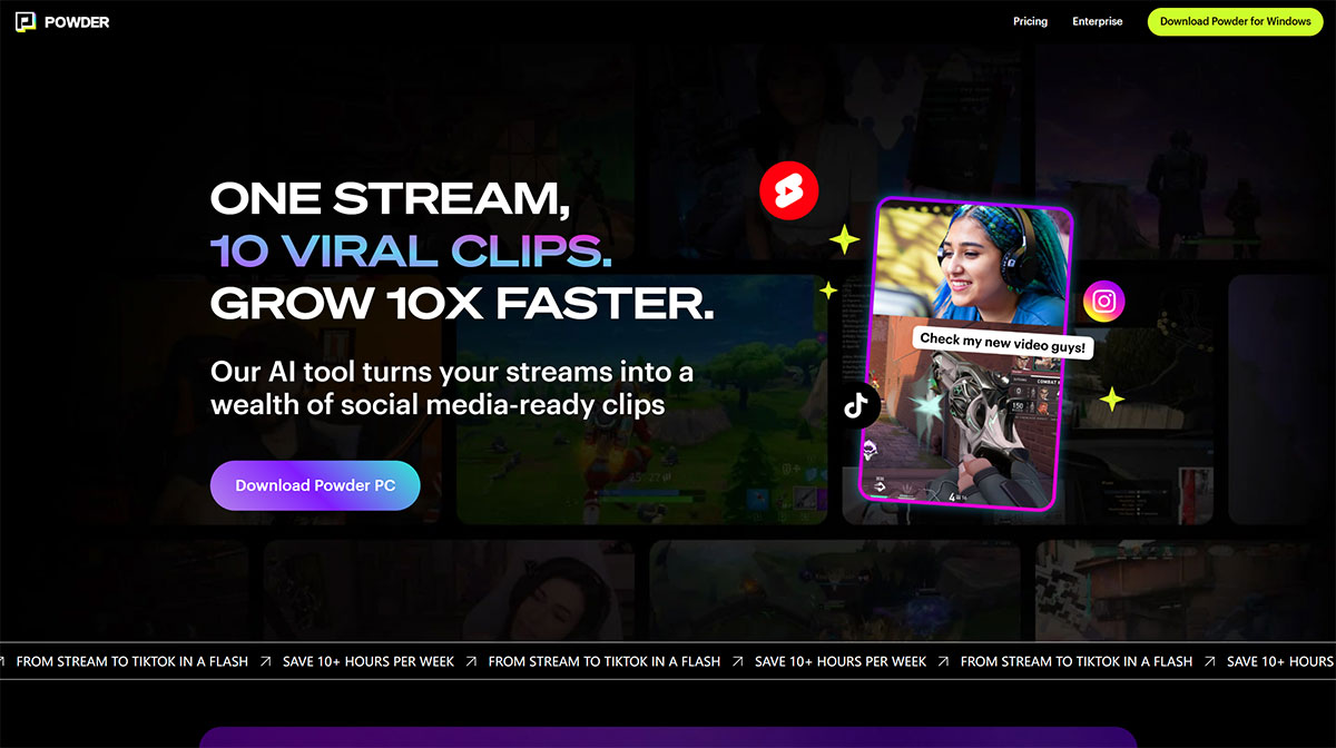 Powder AI(圖1) AI-Powered-Clipping-Software-for-Gaming---Powder---powder.jpg