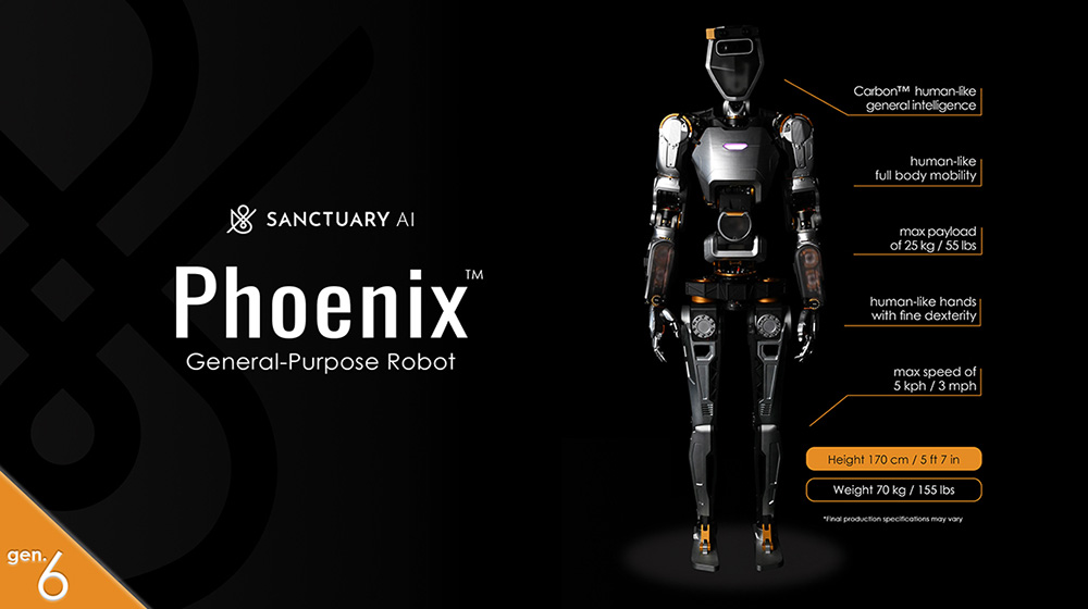 Sanctuary AI:Phoenix全新第6代人形通用機器人來了