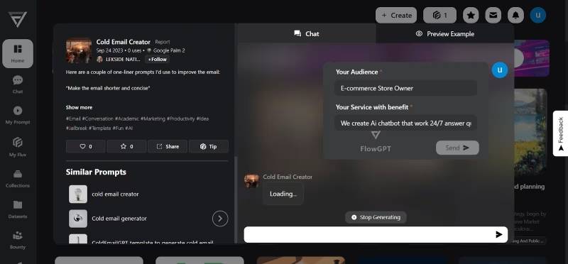 FlowGPT如何使用教程：開始與 AI 聊天