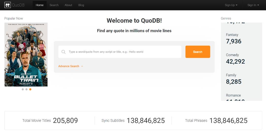 八大影視臺詞搜索神器,剪輯師必備!(圖5) QuoDB - The movie quotes database - www.quodb.com.jpg