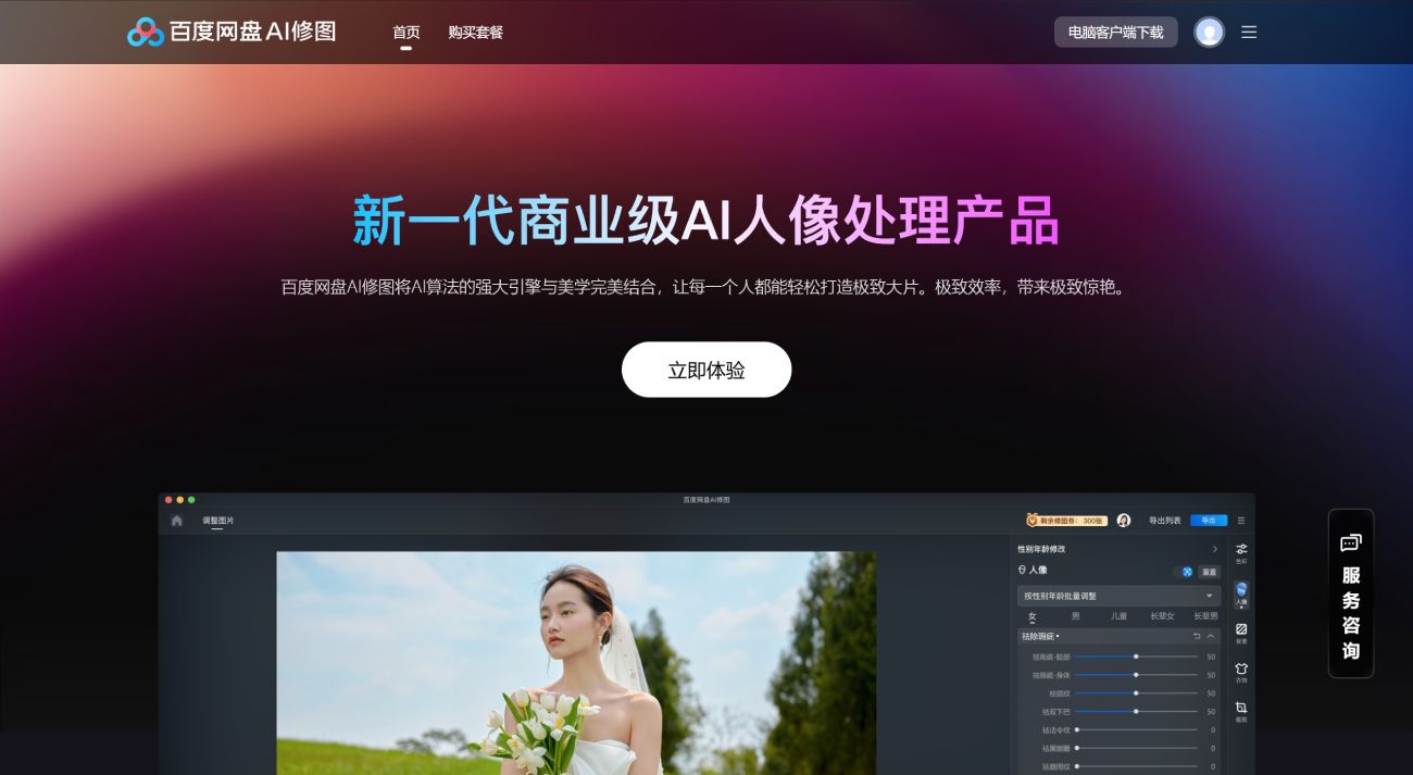 百度網(wǎng)盤AI修圖(圖1) 百度網(wǎng)盤AI修圖