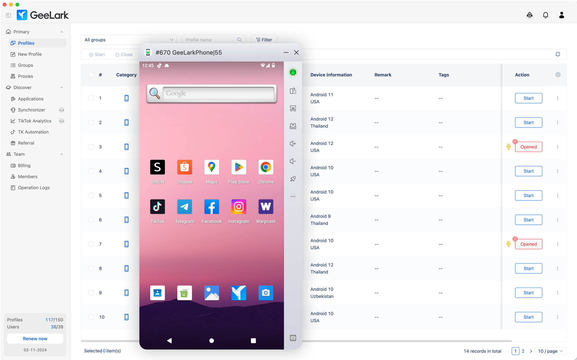 GeeLark主要功能和特點: GeeLark主要功能和特點: