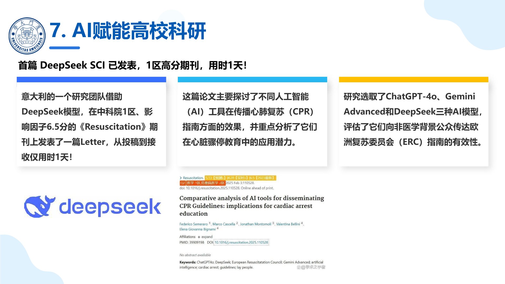 廈門大學:《DeepSeek大模型賦能高校教學和科研》120頁PPT免費下載(圖18) AI賦能高校科研.jpg