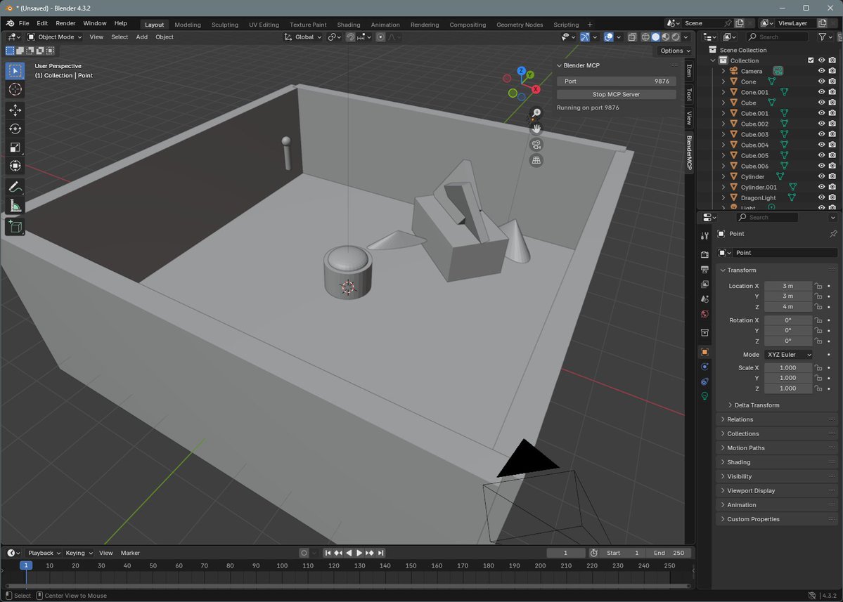 BlenderMCP： 實現Claude AI與Blender交互，通過提示詞進行3D建模、場景創建和操作。.jpg