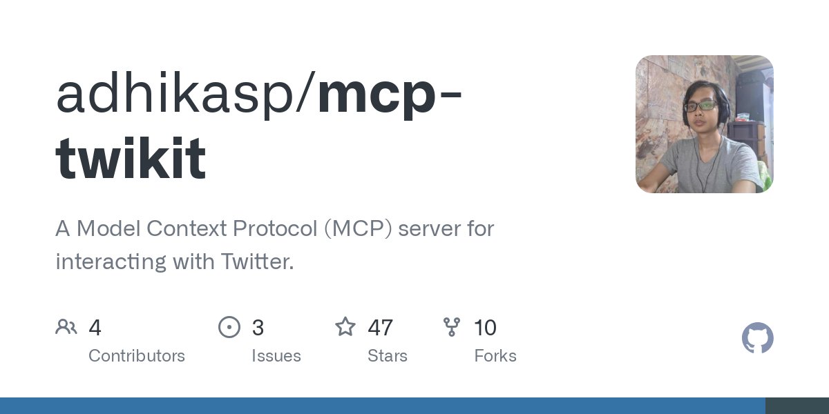 MCP-Twikit：與Twitter交互的MCP服務器，應用于社交媒體分析和數據檢索